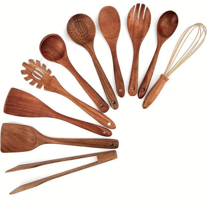 Handcrafted Teak Cooking Utensil Set Eco-Friendly View 12