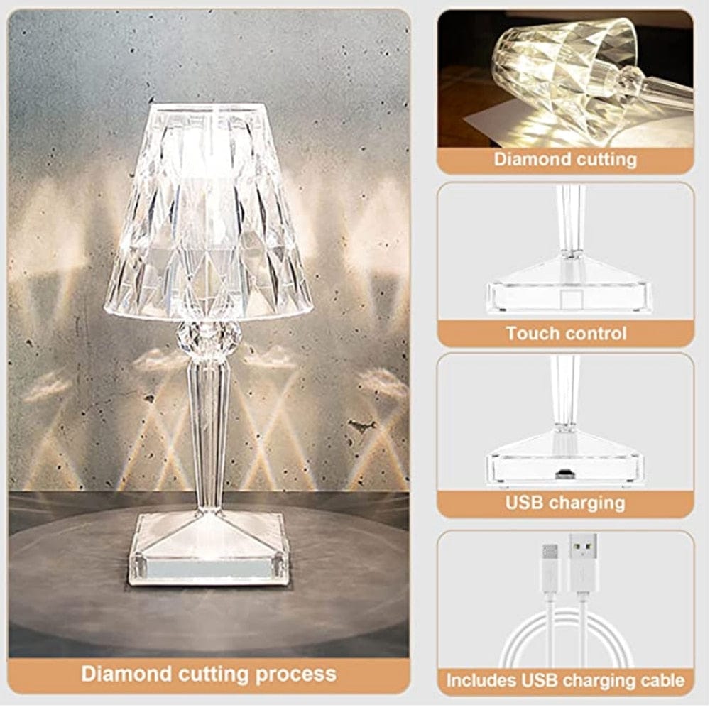 Diamond Pattern Table Lamp | Minimalist Desk Decor