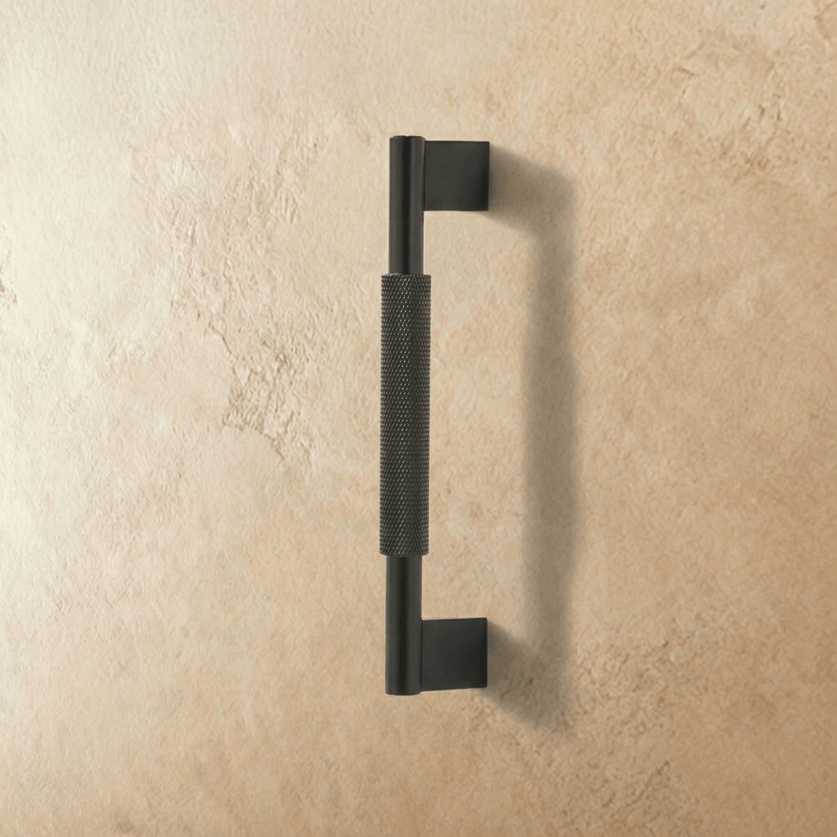 Industrial Brass Cabinet Knob Pull Bar Knurled Grip Angle