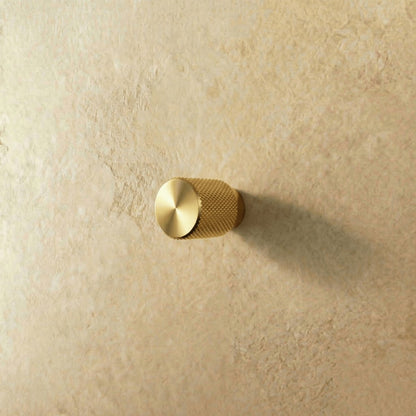 Industrial Brass Cabinet Knob Pull Bar Knurled Grip Detail
