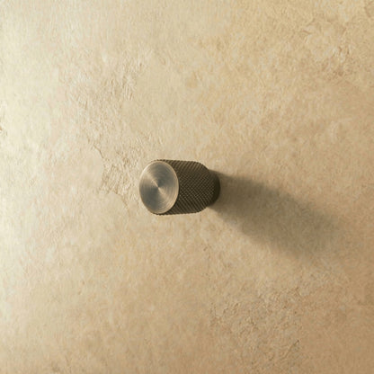 Industrial Brass Cabinet Knob Pull Bar Knurled Grip Front