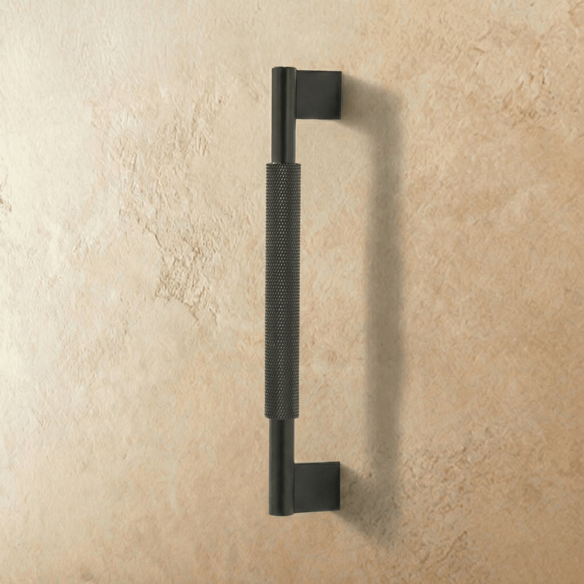 Industrial Brass Cabinet Knob Pull Bar Knurled Grip Full