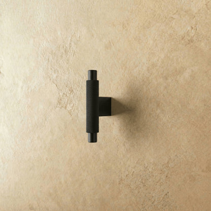 Industrial Brass Cabinet Knob Pull Bar Knurled Grip Side
