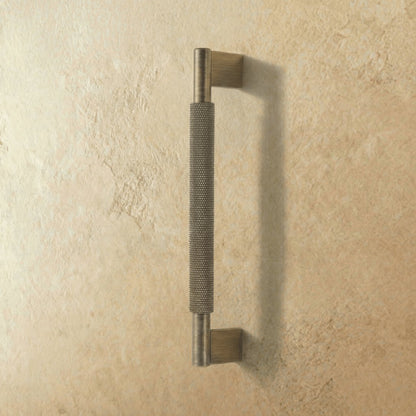 Industrial Brass Cabinet Knob Pull Bar Knurled Grip View 12