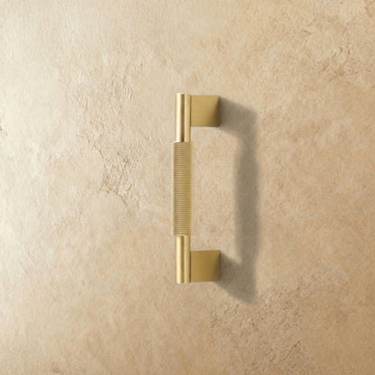 Industrial Brass Cabinet Knob Pull Bar Knurled Grip View 13