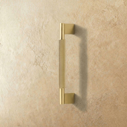 Industrial Brass Cabinet Knob Pull Bar Knurled Grip View 14