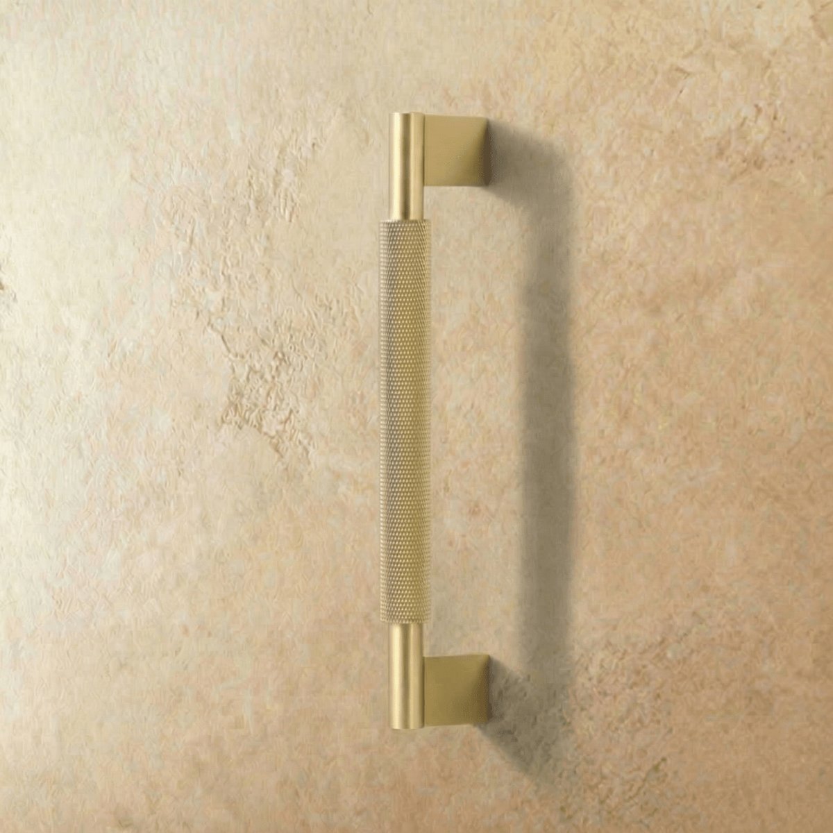 Industrial Brass Cabinet Knob Pull Bar Knurled Grip View 15