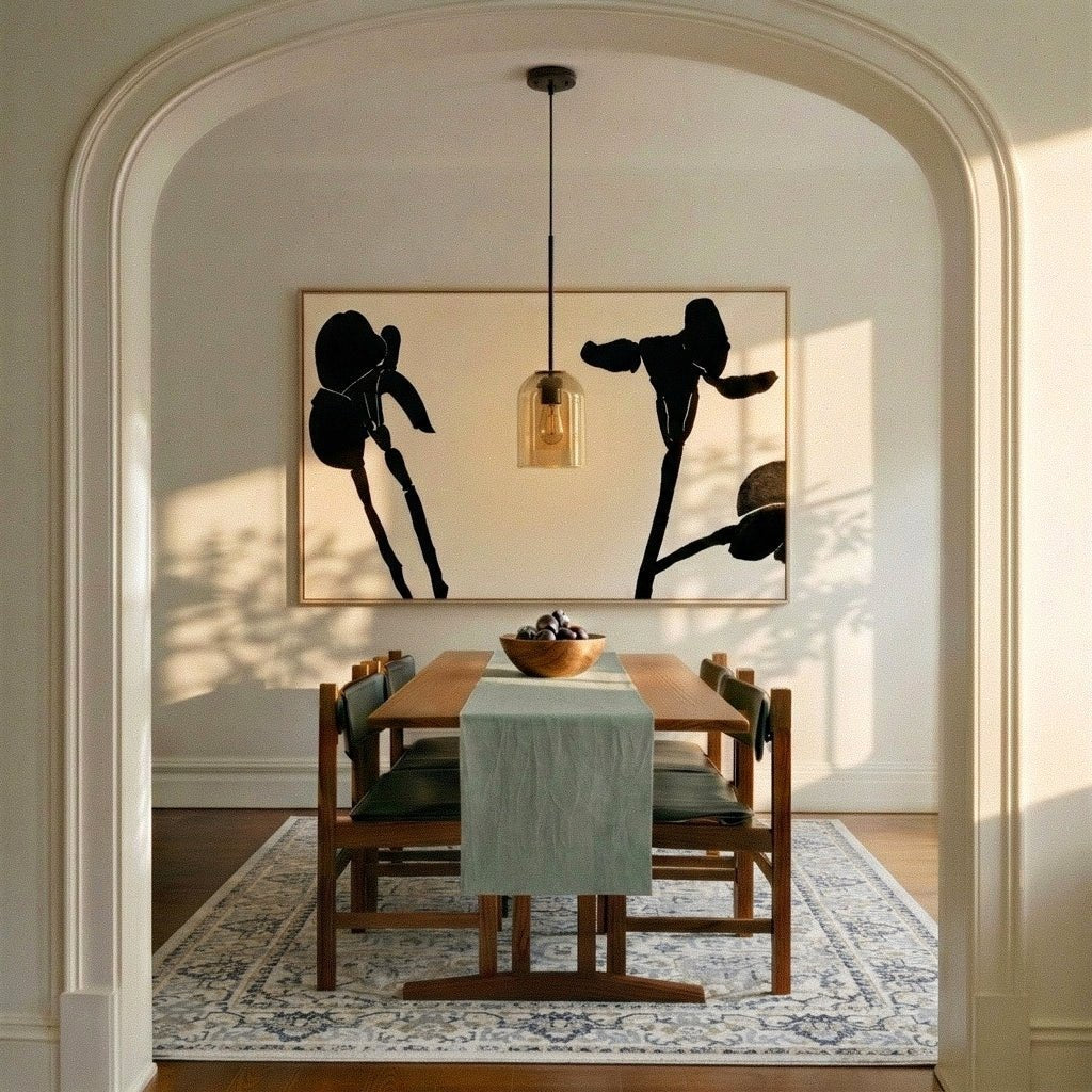 Industrial Brass Glass Pendant Light Double Bell Shade Full