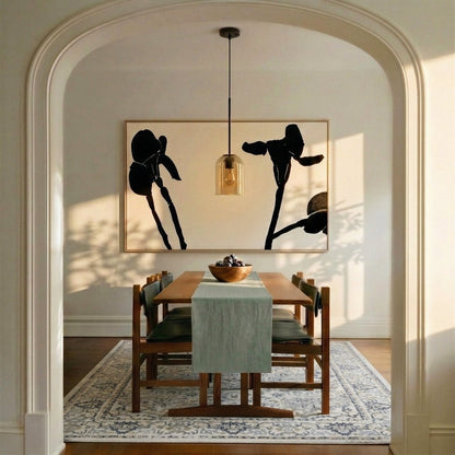 Industrial Brass Glass Pendant Light Double Bell Shade Full