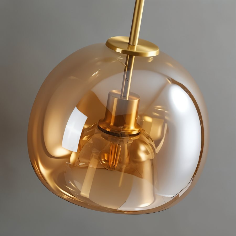 Industrial Glass Ceiling Light Smoked Dome Shade LED View 15