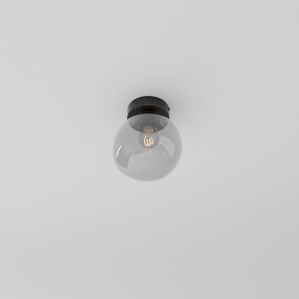 Industrial Glass Ceiling Light Smoked Dome Shade LED View 16