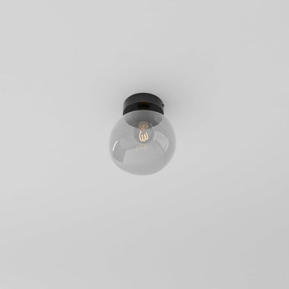 Industrial Glass Ceiling Light Smoked Dome Shade LED View 16