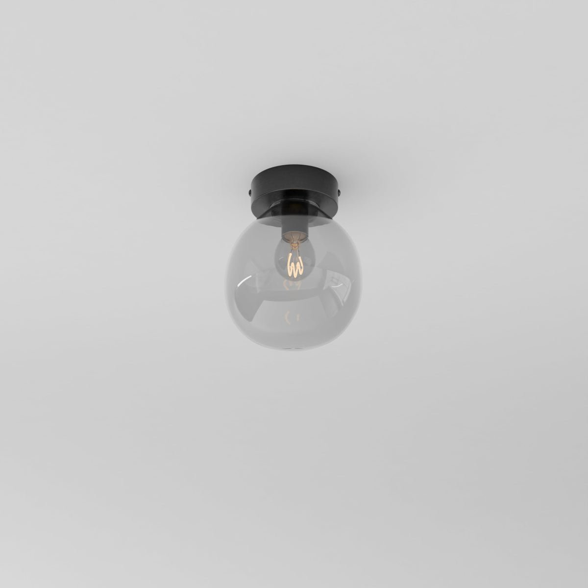 Industrial Glass Ceiling Light Smoked Dome Shade LED View 20