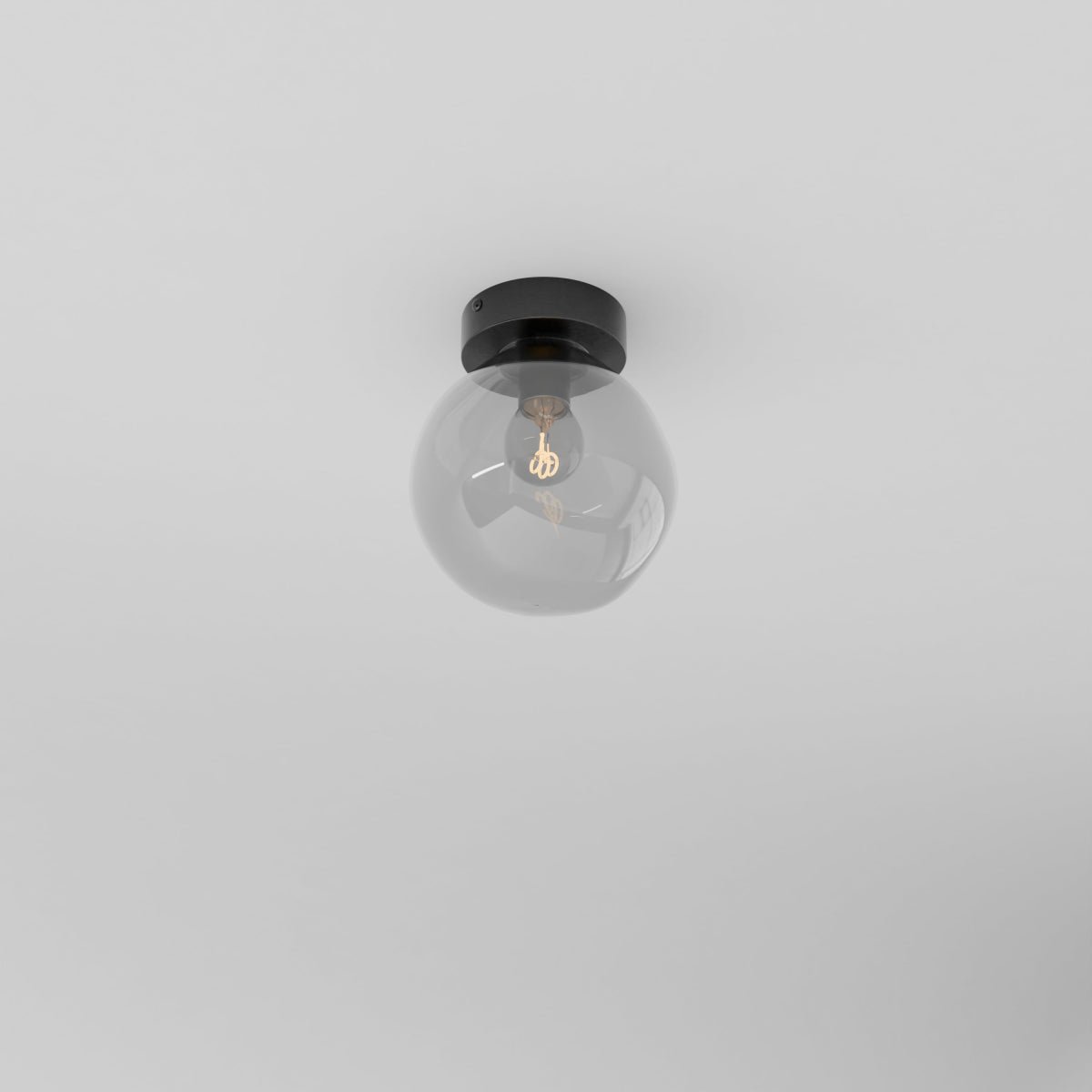 Industrial Glass Ceiling Light Smoked Dome Shade LED View 21