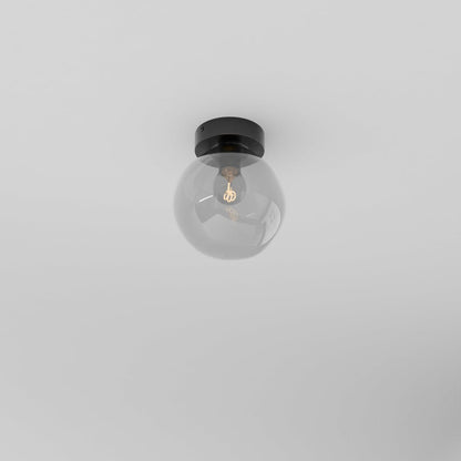 Industrial Glass Ceiling Light Smoked Dome Shade LED View 21