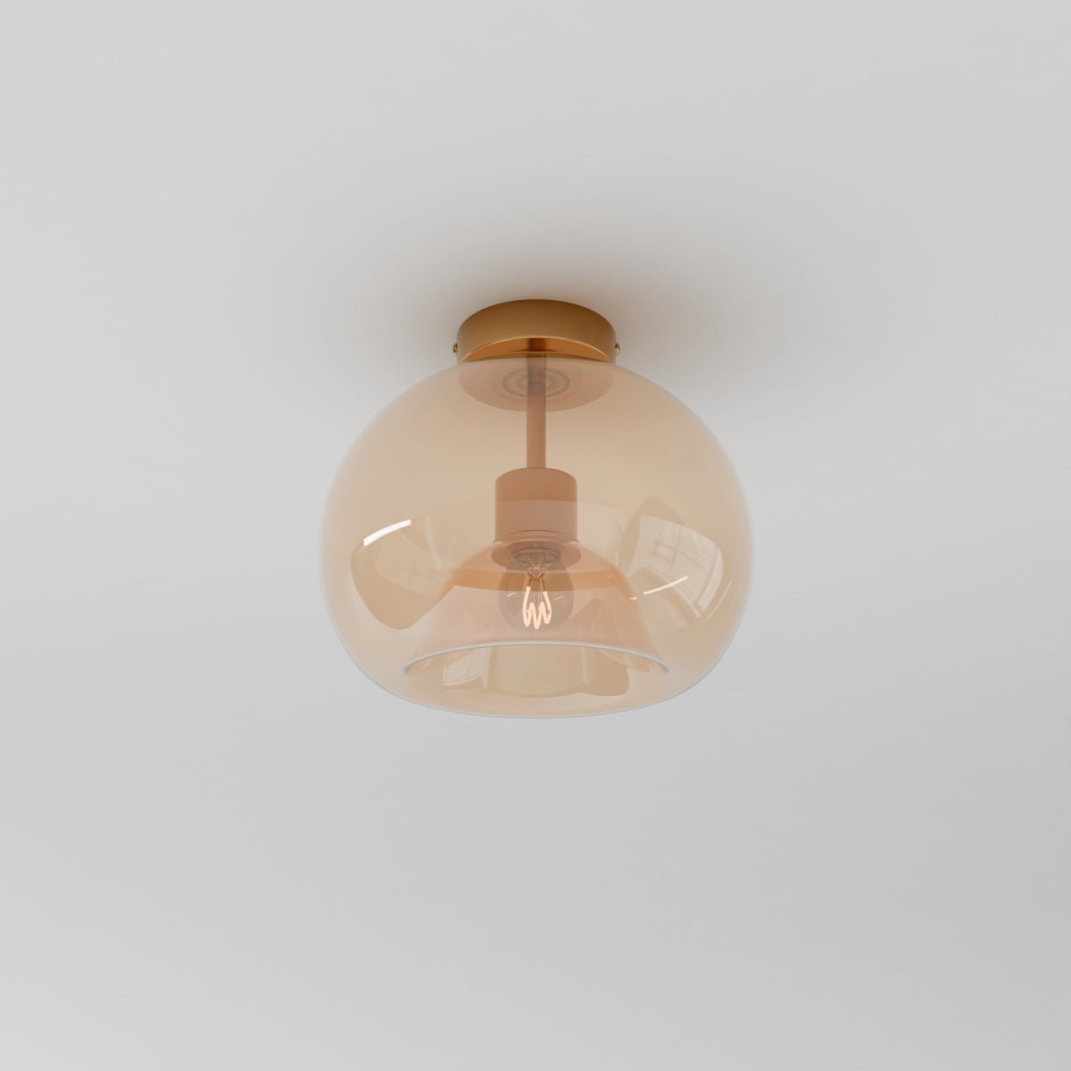 Industrial Glass Ceiling Light Smoked Dome Shade LED View 22