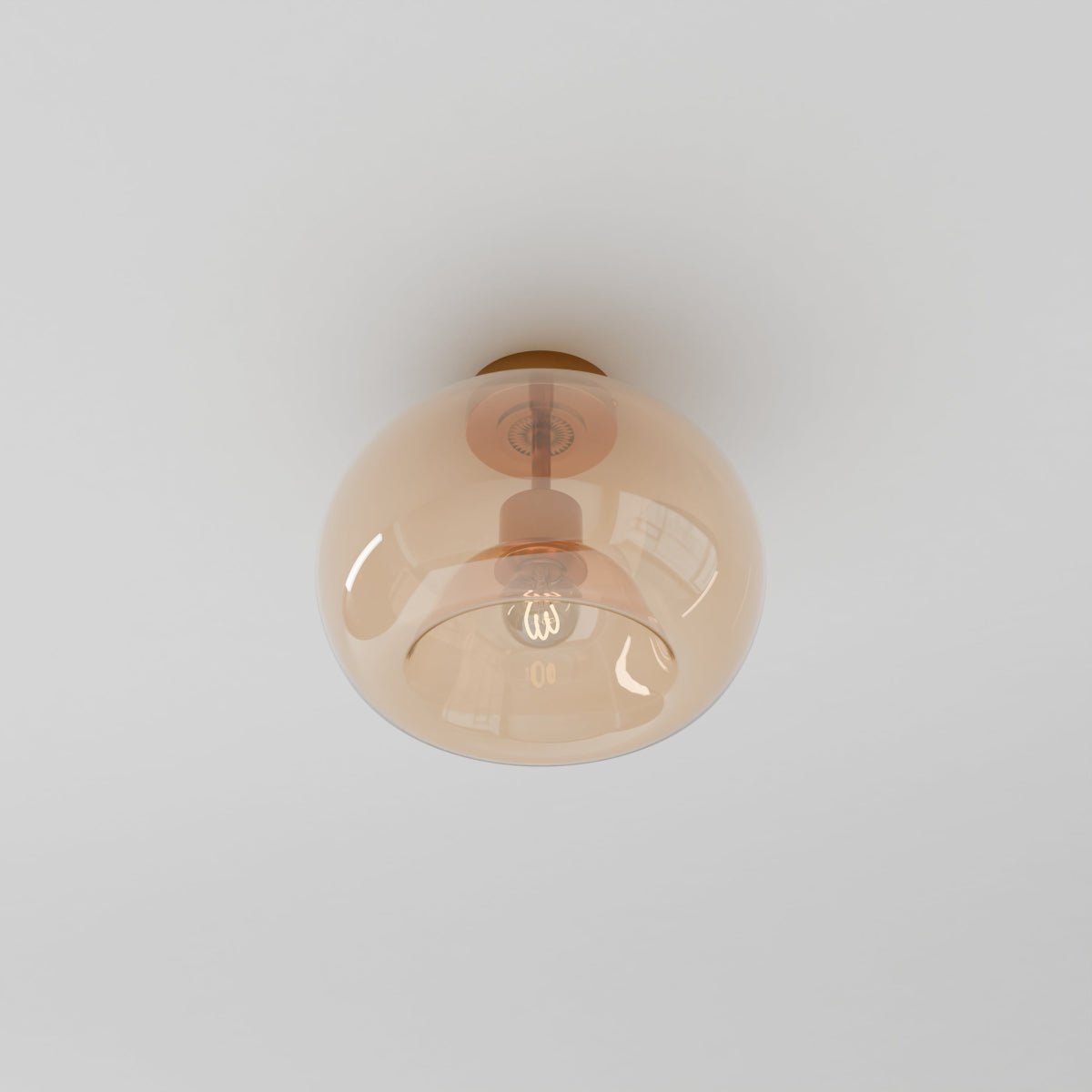 Industrial Glass Ceiling Light Smoked Dome Shade LED View 23