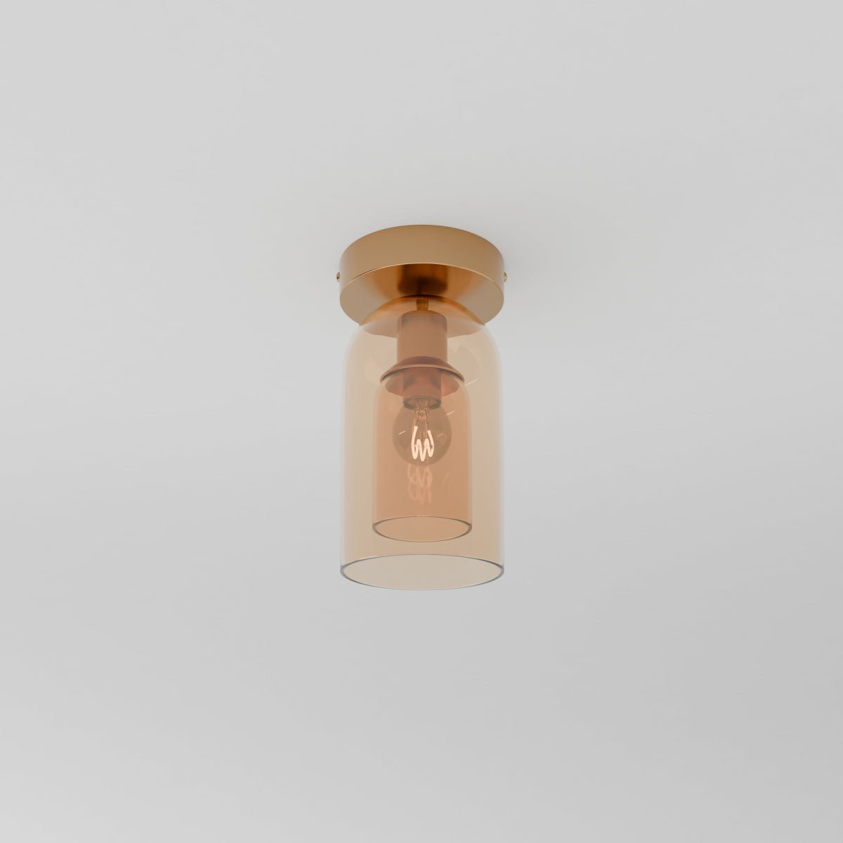 Industrial Glass Ceiling Light Smoked Dome Shade LED View 25