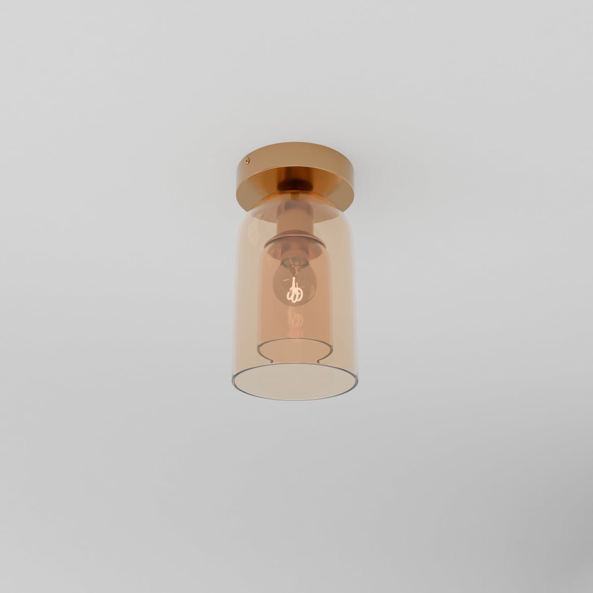 Industrial Glass Ceiling Light Smoked Dome Shade LED View 26