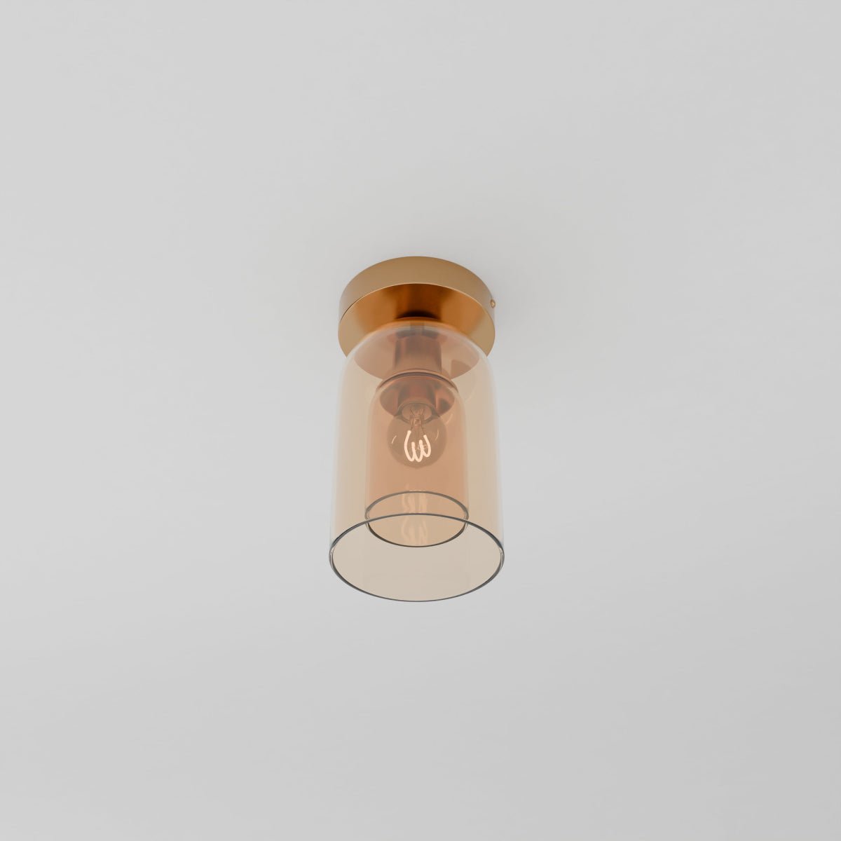 Industrial Glass Ceiling Light Smoked Dome Shade LED View 27