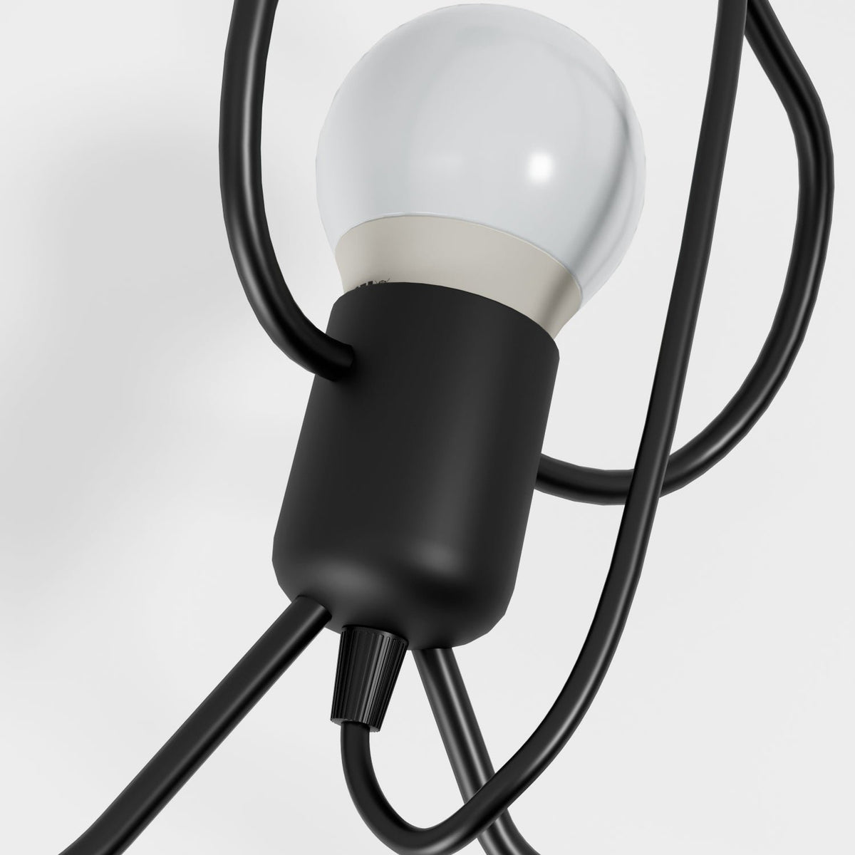 Industrial Iron Pendant Light Humanoid Figure Matte Black Alternate