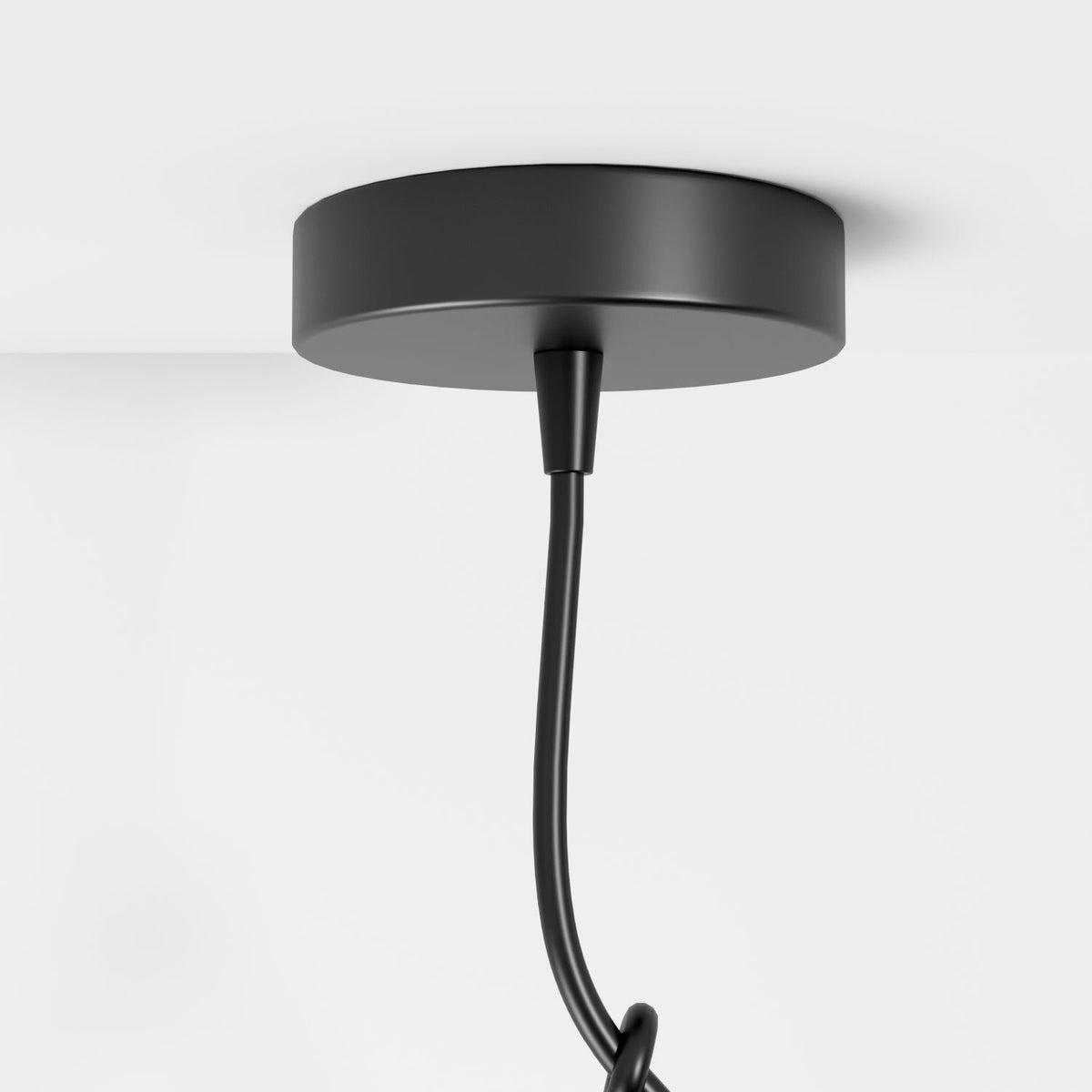 Industrial Iron Pendant Light Humanoid Figure Matte Black Full
