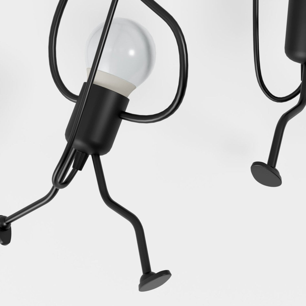 Industrial Iron Pendant Light Humanoid Figure Matte Black View 15