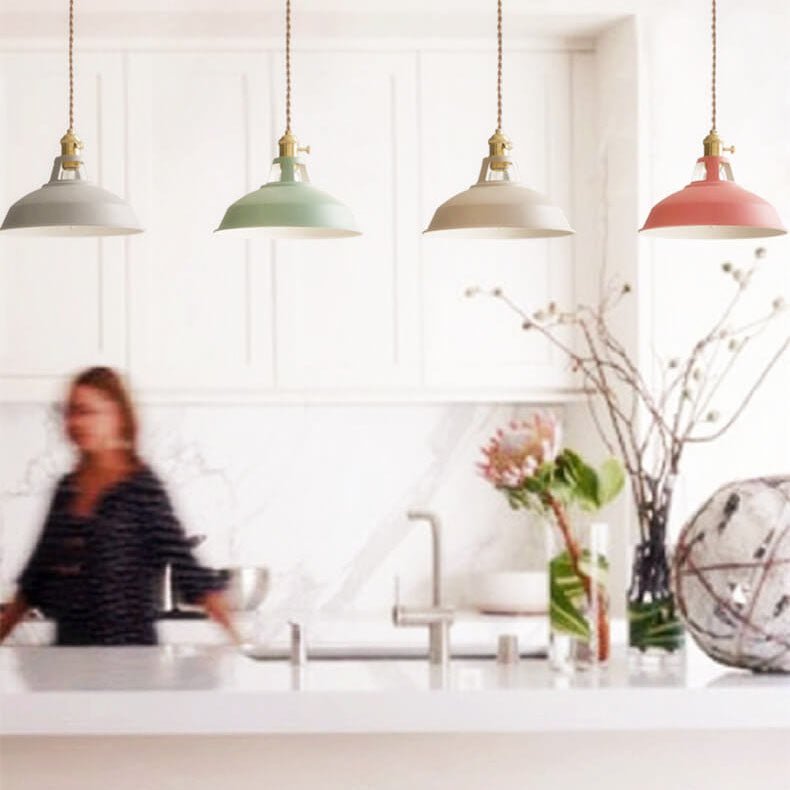 Industrial Metal Pendant Light Colorful Barn Shade Alternate