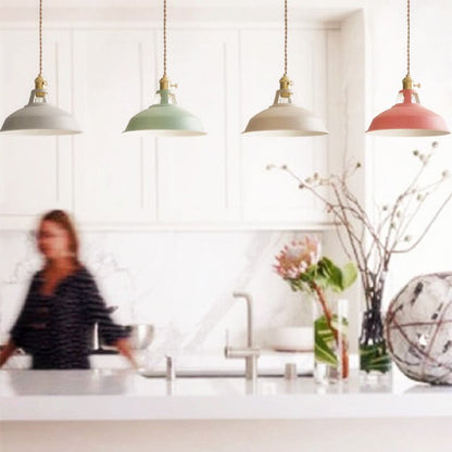 Industrial Metal Pendant Light Colorful Barn Shade Alternate
