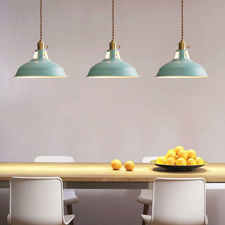 Industrial Metal Pendant Light Colorful Barn Shade Lifestyle