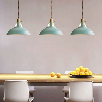 Industrial Metal Pendant Light Colorful Barn Shade Lifestyle