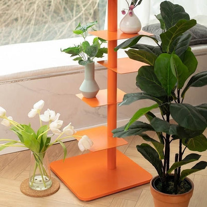 Industrial Steel Spiral Bookshelf Cantilevered Ledges Full