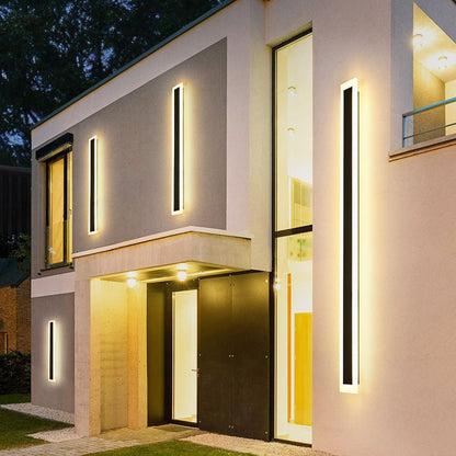 IP65 Modern Minimalism Decor Acrylic Black Outdoor LED Wall Lights Angle