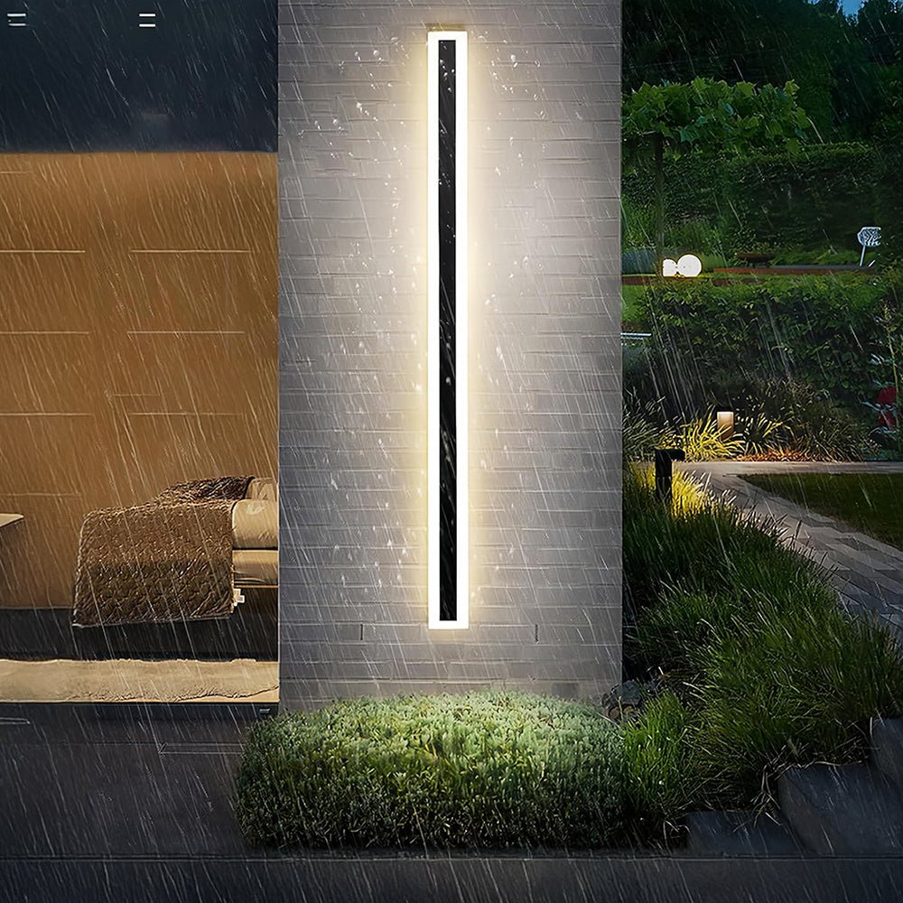 IP65 Modern Minimalism Decor Acrylic Black Outdoor LED Wall Lights Front