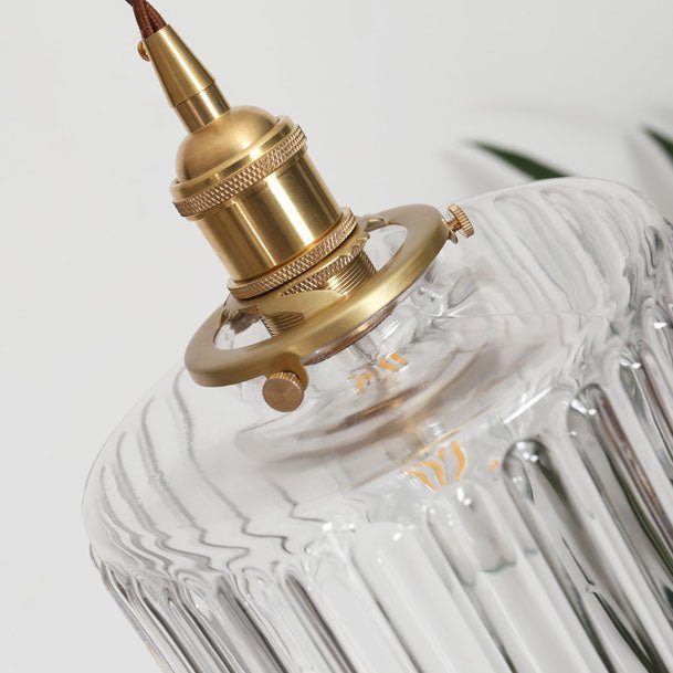 Japanese Brass Glass Jar Pendant Light Cylinder Alternate