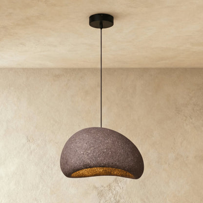 Japanese Sand Pendant Light Asymmetric Dome Back