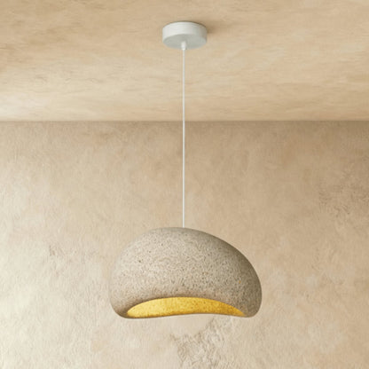 Japanese Sand Pendant Light Asymmetric Dome Detail