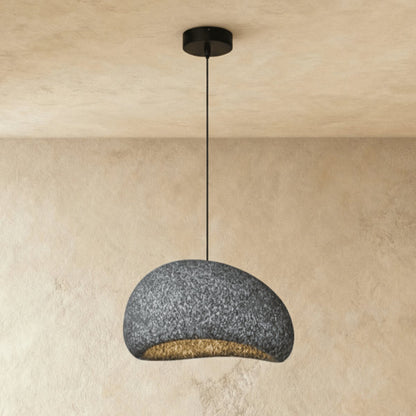 Japanese Sand Pendant Light Asymmetric Dome Front