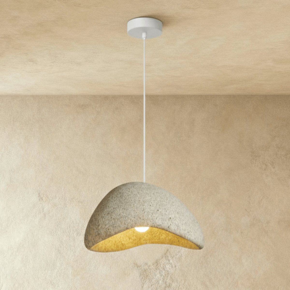 Japanese Sand Pendant Light Asymmetric Dome Full