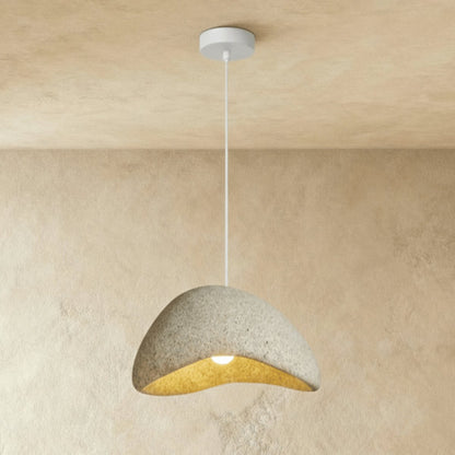 Japanese Sand Pendant Light Asymmetric Dome Full
