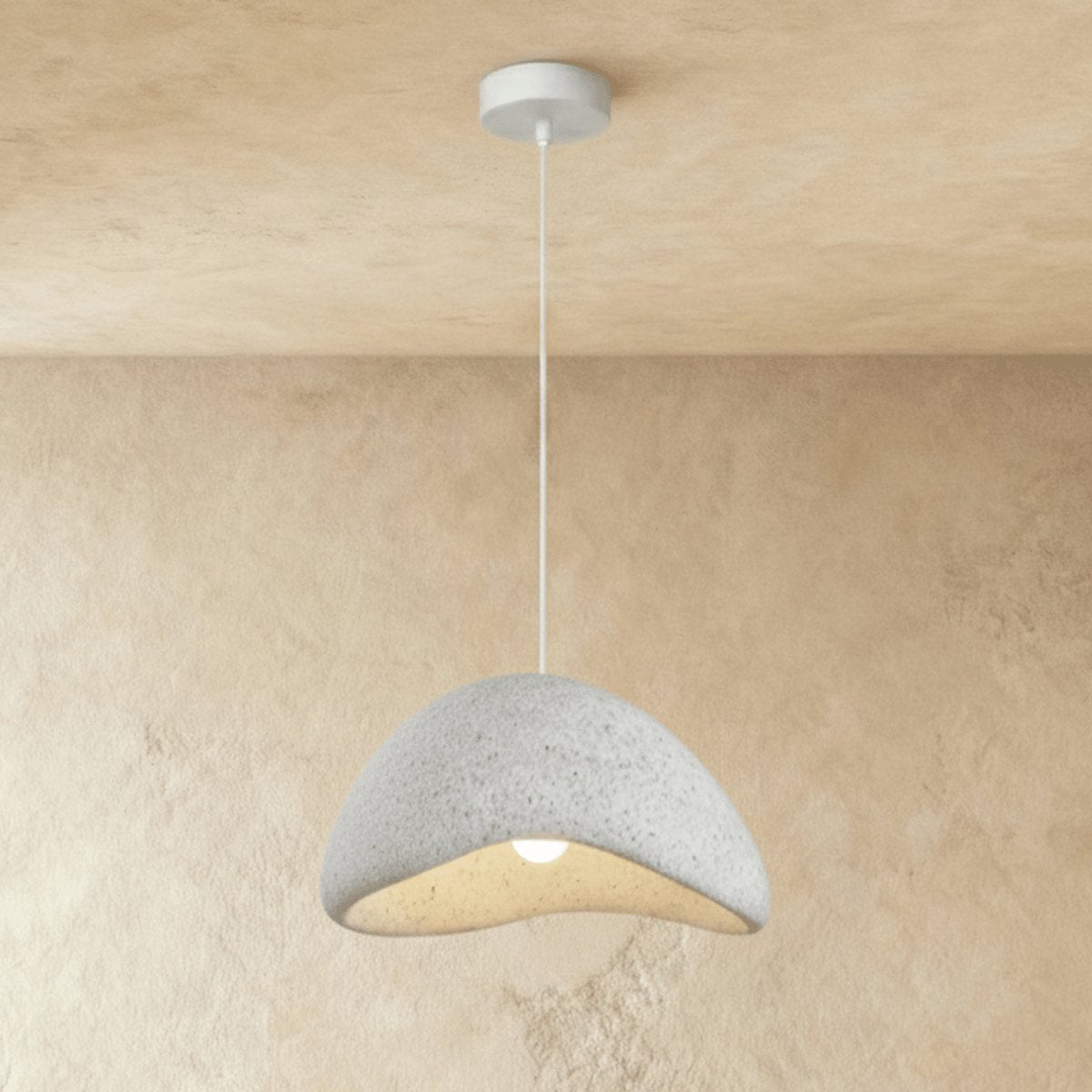Japanese Sand Pendant Light Asymmetric Dome Lifestyle
