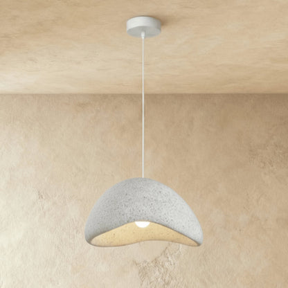Japanese Sand Pendant Light Asymmetric Dome Lifestyle