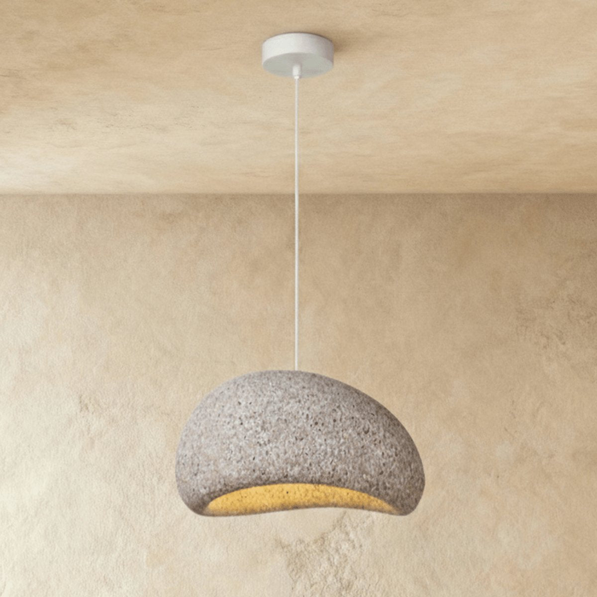 Japanese Sand Pendant Light Asymmetric Dome Side