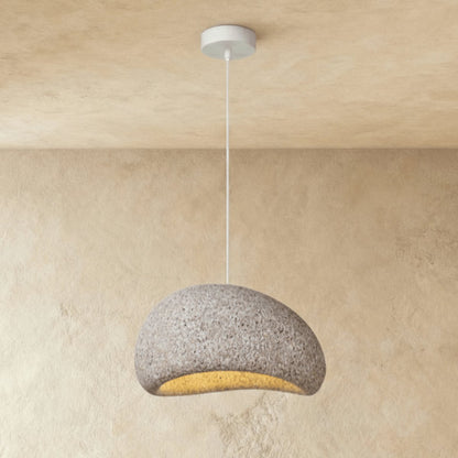 Japanese Sand Pendant Light Asymmetric Dome Side