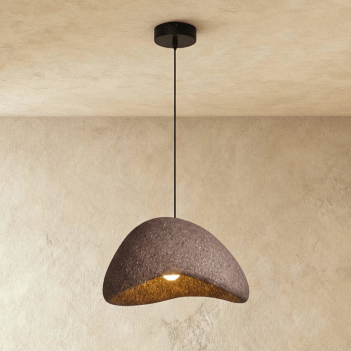 Japanese Sand Pendant Light Asymmetric Dome View 11
