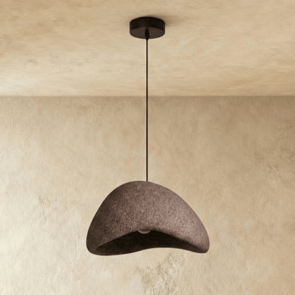 Japanese Sand Pendant Light Asymmetric Dome View 12