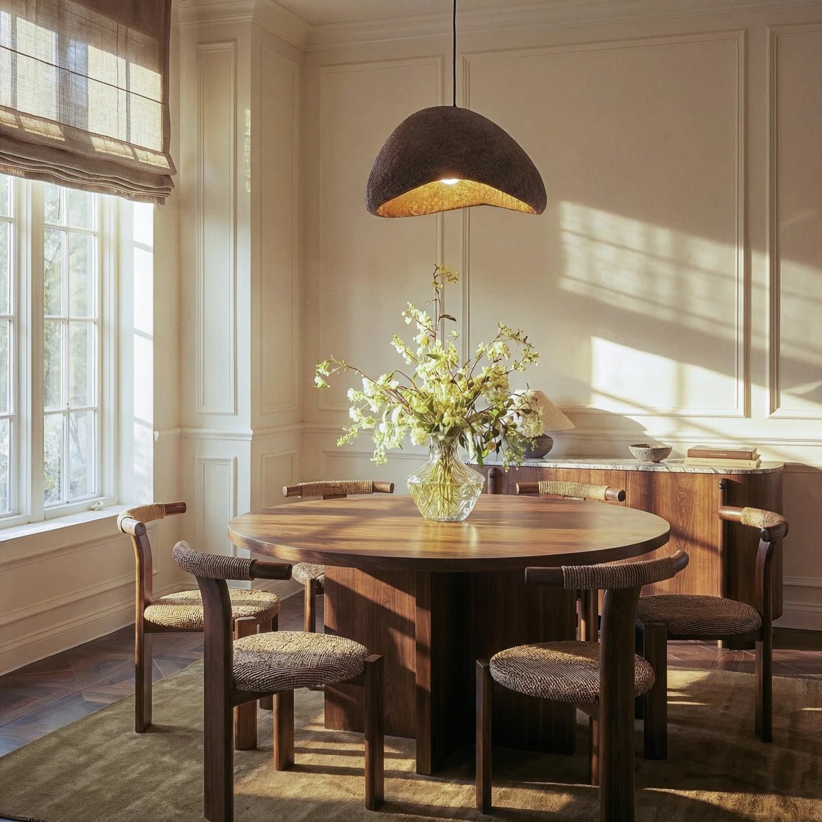 Japanese Sand Pendant Light Asymmetric Dome View 15