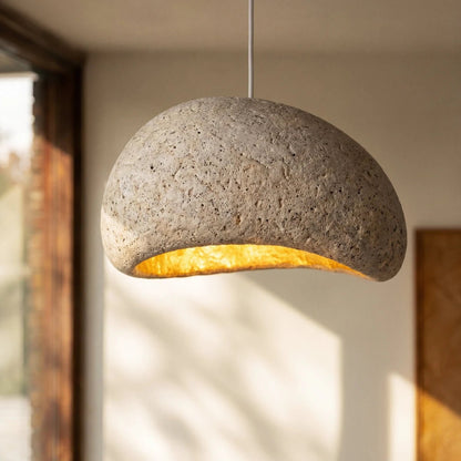 Japanese Sand Pendant Light Asymmetric Dome View 19