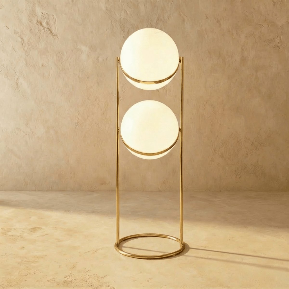 Japanese Steel Floor Lamp Stacked Sphere Alternate