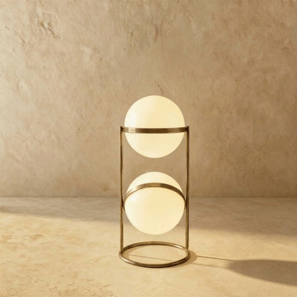 Japanese Steel Floor Lamp Stacked Sphere Angle